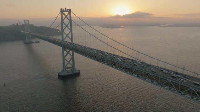 Sun Behind Cloud Bridge into San Francisco