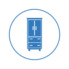 Wooden storage cupboard furniture icon | Circle version icon |