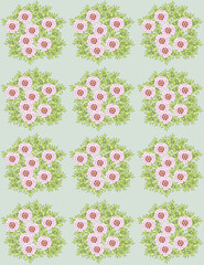 Retro dress seamless ornament made of blossoming flowers, tree peony - Paeonia suffruticosa