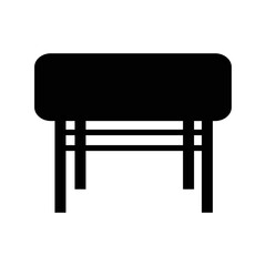 Wooden furniture decor table icon | Black Vector illustration |