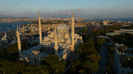 Fototapeta premium Süleymaniye Mosque Istanbul Turkey aerial