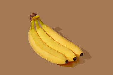 bananas on brown pastel background