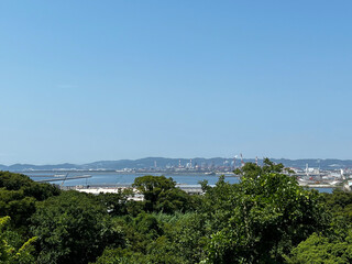 Fototapeta na wymiar 雑賀崎から和歌山港を望む風景