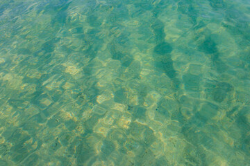 Blue water texture background. Surface of sea or ocean