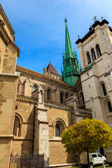 Fototapeta na wymiar St. Peter's Cathedral in Geneva, Switzerland
