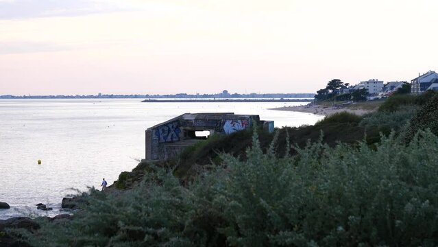 The coast at Sainte-Marguerite in the west of France. The 29th August 2022, Pornichet, France.
