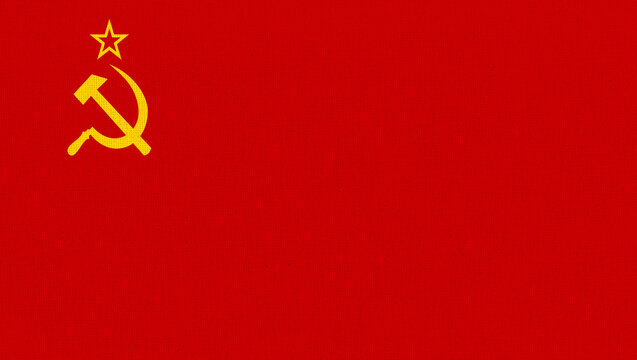 Soviet Flag grange. red flag of USSR. flag of non-existent state. retro symbol.
