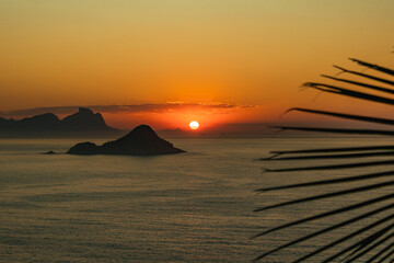 sunrise in rio de janeiro (pedra da tartarura) at Praia da Barra and Pedra da Gavea