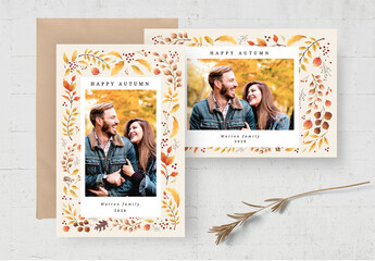 Autumn Fall Photo Card Layout