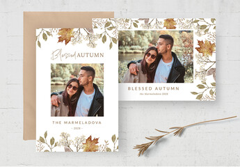 Autumn Fall Photo Card Greetings Card Flyer