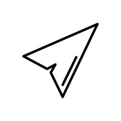 Paper airplane flat icon. Thin line signs for design logo, visit card, etc. Single high-quality outline symbol for web design or mobile app. Paper airplane outline pictogram.