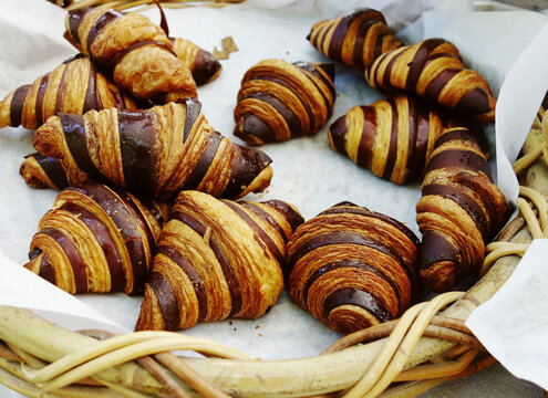 French chocolate swirl croissants