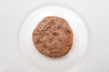 Plant based soy meat cutlet healthy dish plate.