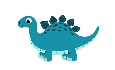 Dinosaur. Stegosaurus. Cute dino. Flat, cartoon, vector
