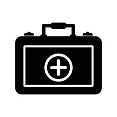 Medical healthcare medicine bag icon | Black Vector illustration |