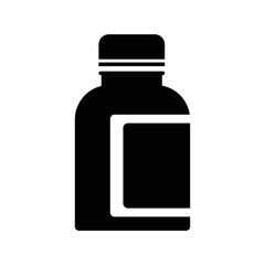 Health care medicine bottle icon | Black Vector illustration |