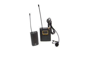 UHF Wireless, rechargeable lavalier microphone system with one transmitter and one receiver,...