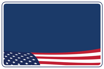 white border holiday american flag border illustration graphic presentation slide card