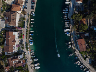 Aerial view of small coast town in Croatia