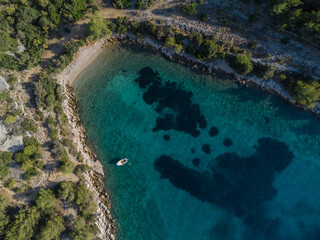 Aerial view of coast in Croatia