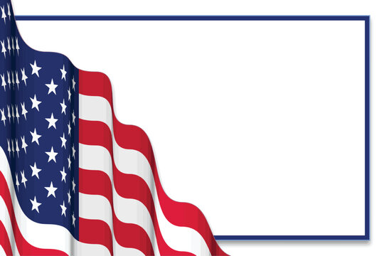 waving american flag border background presentation illustration graphic slide