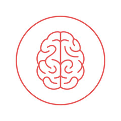 Human head thinking brain icon | Circle version icon |