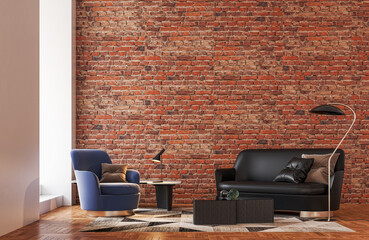 Illustration 3D rendering large luxury modern bright interiors Living room mockup computer digitally generated image