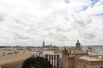 View of Sevilla Cityscape Aerial From Parasol Photograph