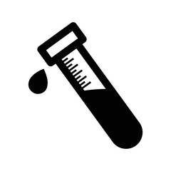 Flask laboratory drip medicine icon | Black Vector illustration |