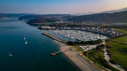 Fototapeta premium Conwy River Estuary and Marina, Conwy, Wales, UK