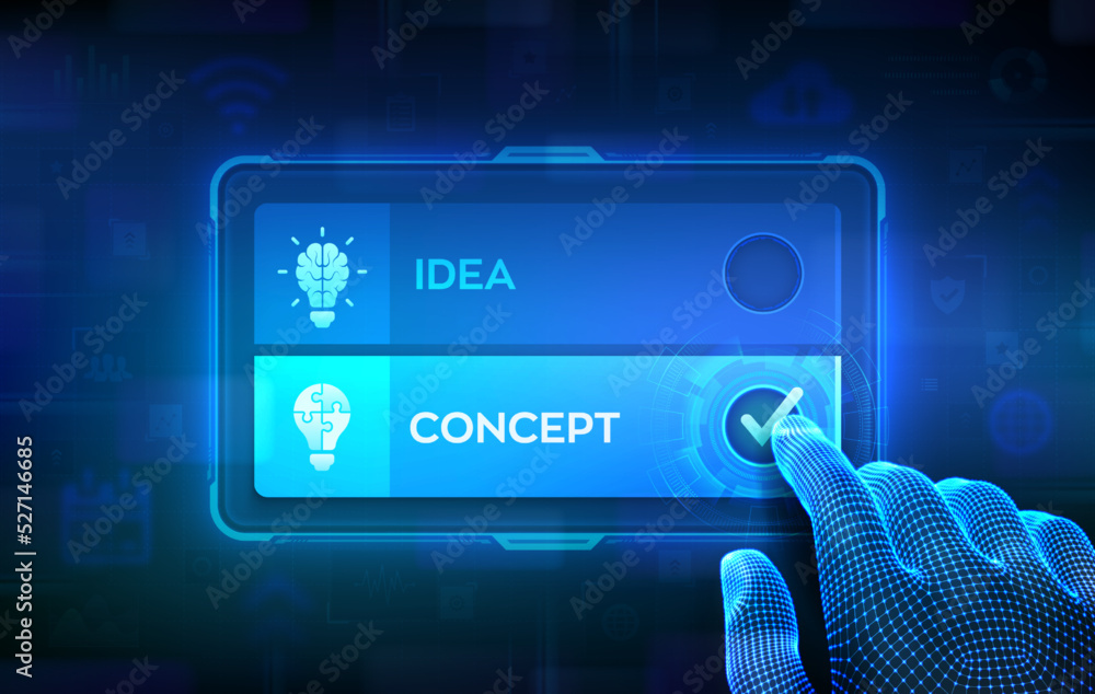 Poster idea or concept. making decision. creative idea. solution analysis and development. innovative techn