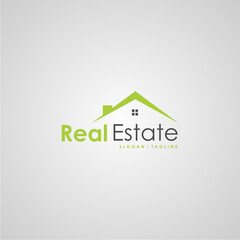 Real Estate Green Light Color Logo Design