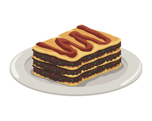 italian lasagna in dish