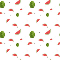 Seamless watermelons pattern. Vector background.