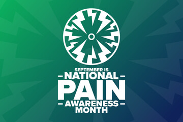 September is National Pain Awareness Month. Holiday concept. Template for background, banner, card, poster with text inscription. Vector EPS10 illustration.