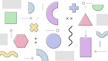 Modern Abstract Background with Retro Memphis and Soft Pastel Color