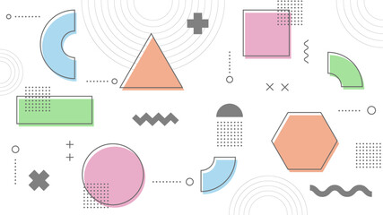 Modern Abstract Background with Retro Memphis and Soft Pastel Color