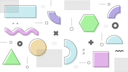 Modern Abstract Background with Retro Memphis and Soft Pastel Color