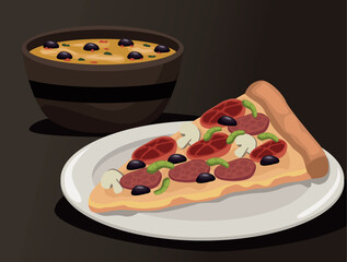 pizza and olives cream