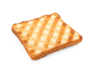 Slice of delicious toasted bread isolated on white