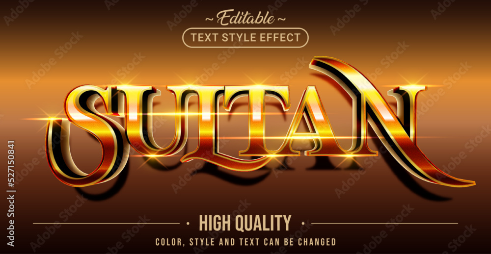 Poster editable text style effect - sultan text style theme.