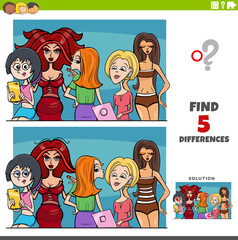 differences educational game with comic woman characters