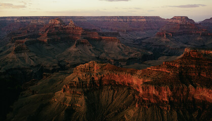 Sunset view at Grand Canyon National Park, Arizona