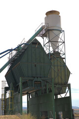 Structures ar a pulp plant provide interesting lines and geometric shapes.