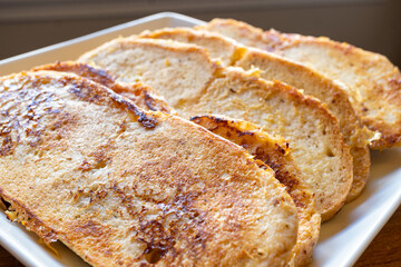 French Toast made with Homemade Asiago Cheese Bread 