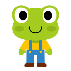 Isolated frog happy cartoon kawaii Vector
