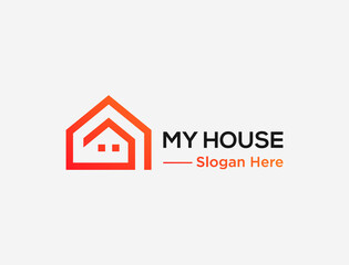 Simple house or home logo design template on white background. Suitable for real estate logo