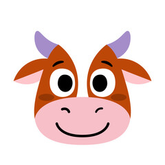 Isolated happy bull Avatar cartoon Vector