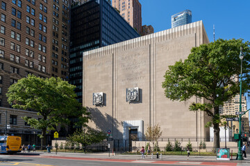 New York City, USA - August 19, 2022: Brooklyn-Battery Tunnel Ventilation Building in New York...