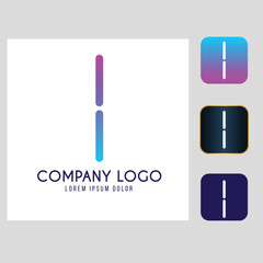 i Letter modern brand Logo for your business
